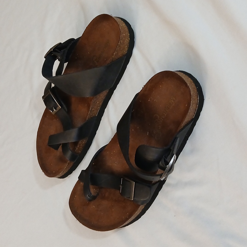 Black Leather Sandals with Buckles - Picture 2 of 5